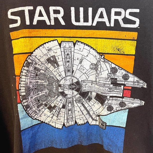Star Wars Millennium Falcon Han Solo Official Retro Logo T-Shirt Size US XXL - Picture 2 of 4